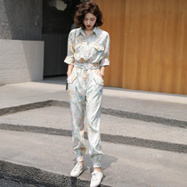 Casual Sports Suit Women Conjoined Pants Suit Fashion Foreign Air Tide Cards Easy to Lean Summer Exploits Korean Edition Woman