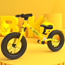 Childrens balance car scooter 3-6 year old race with shock absorption two-wheeled bicycle without pedal 12 inches