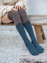 Non-slip yoga socks five finger middle tube long tube yoga socks autumn and winter beginner professional knee dance socks