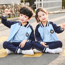 Primary school school uniform set three-piece kindergarten garden suit Spring and autumn sports suit British college style summer class suit