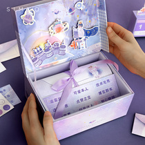 Classmates record Primary School students sixth grade girls ins Wind boxed 3D three-dimensional graduation commemorative book creative personality Net Red junior high school students Japanese Department Korean version of hand account book letter book envelope address book