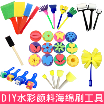 Child Painting Graffiti Tool Kindergarten Tuo Printed Sponge Painting Brush Pen Hand Finger Painting Paint Sponge Seal Rollers