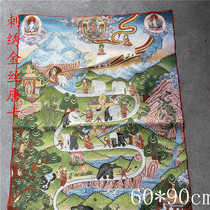 Buddha Tibet Buddha Bodhisattva Nepal Golden silk Thangka portrait Silk embroidery exquisite hall painting Hot sale
