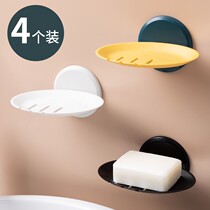 Creative soap box suction cup wall rack European drain toilet non-perforated storage rack soap box simple