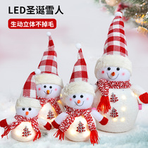 Christmas Snowman Luminous Muppet Doll Lovers Gift Scottish Rag Doll Ornaments Christmas Ornaments LED