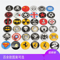 Suitable for Huatai Santa Fe Traka car hub modification metal sticker car label cartoon hub center cover sticker
