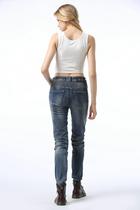 LOONGBIKER motorcycle riding pants jeans anti-drop fashion high elastic pants with protective gear slim female model