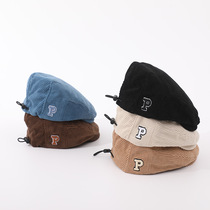 ins Korean childrens beret spring and autumn newspaper boy foreign trend forward cap p letter baby hip-hop peaked cap