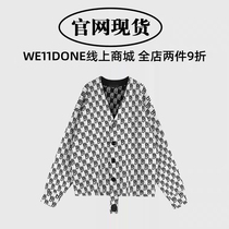 (Official website spot)we11done early spring knitted full printed LOGO wool cardigan double-sided sweater jacket female