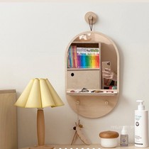 Hanfeng creative simple wooden hanging mirror pure handmade children decorative mirror baby dressing table home wall decorative mirror