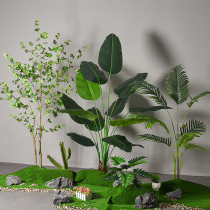 Nordic simulation green plant decoration landscaping large fake plant indoor living room traveler Canna turtle back leaf potted tree