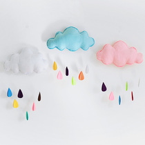 Childrens tent Home decoration Handmade clouds raindrops non-woven art wall stickers New Year pendant arrangement photography props