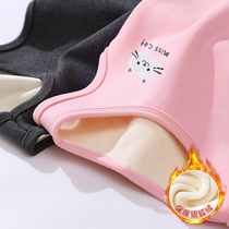 Girls warm vest childrens horse clip plus velvet jacket female baby Autumn and Winter children wearing wool coat tide