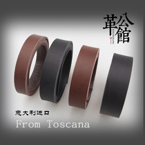 Italian Tannic Leather Strap Material Toscana Multifat Black Coffee Color Overdyed back cover Belt Material