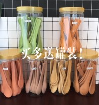 Biscuits with spoon chopsticks can taste chocolate spoon edible bowl can eat bowl of grains