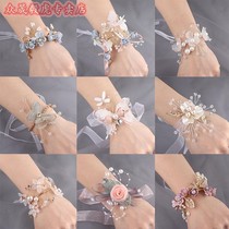 Wedding hand flower childrens dance wedding gift Korean-style Mori butterfly bride wrist flower bridesmaid sister group bracelet