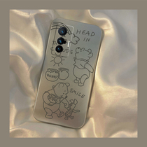 Brief stroke Cubic Bear vivox70 mobile phone shell new x70pro suitable for x60 electroplating silicone x60pro advanced vivo male and female pro cartoon x30pro po