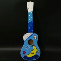 Assemble ukulele diy small guitar handmade homemade material bag painted hand painting graffiti Wood