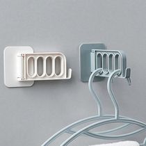 Traceless sticker plastic clothes hanger hooks wall-mounted clothes containing hanging rack wall multifunctional folding and sticking hanger
