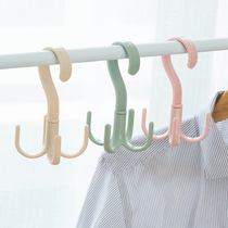 Multi-purpose creative plastic rotatable four-claw hanger movable hook rack hanging bag clothes storage coat rack