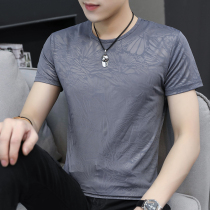 2 pieces) breathable ice-shirt t-shirt men short sleeves 2022 new mens clothing ice sensation speed dry and compassionate clothes trendy summer