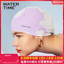 WaterTime swimming cap female adult waterproof without hair Special cute Korean large Japanese swimming cap