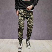 Camouflage overalls mens super hot pants mens Korean version of the trend slim-fitting small feet leggings sports 9-point pants men
