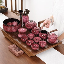 Zen high-end kiln becomes Jianzhan Kung Fu tea set Home office simple Tianmu glaze ceramic side handle pot gift