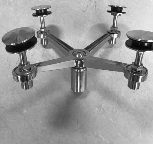 Dot-branched glass rain shed with heavy-duty non-standard-barge joint 250 heavy 304 stainless steel tap claws