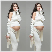 2021 pregnant womens photo clothing high-end Exhibition New White sexy fashion simple studio art photo shoot