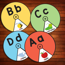 English English 26 letters alphabet word flash card Childrens cards Teacher teaching aids turntable game fun