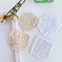 Art court handmade crochet lace coaster insulation water coasters placemats Mori vintage fabric coaster decoration