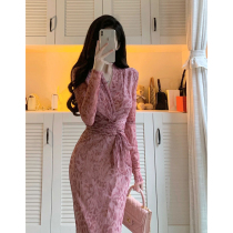 2022 New Spring Fashion Niche Design Long Dress Fairy style High Sensation Temperament Pink Shatt dress Dress Dress