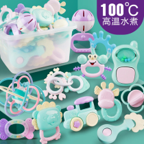 Newborn baby hand rattle toy tooth gel puzzle 0-3-6-12 months baby 1 year old hand clutch ball 8 can be boiled
