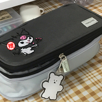 Japanese KOKUYO KOKUYO pen bag WSG-PC122 can be transformation extended double large capacity stationery pencil bag