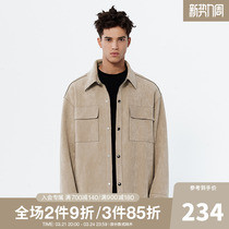 CHINISM CH SUEDE shirt jacket men loose trend camel simple autumn trend shirt jacket