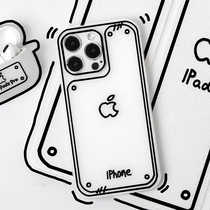 Matte mobile phone case for Apple 13promax two dimensional iphone12 transparent 11 original xsmax niche x