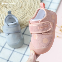 Female baby toddler shoes spring and autumn boy shoes 0-1-3 years old 2 infants soft bottom non-slip cotton cloth does not fall shoes