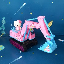 Children boy Electric Pig excavator girl pink Hello Kitty excavator light music toy car