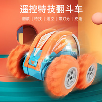 Tumbling stunt car dump truck remote control car off-road remote control car model charging dynamic racing car childrens toy car boy