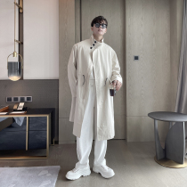 SIENNA spring and autumn loose trench coat male long Korean student couple coat coat coat German handsome military green