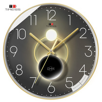Clock and clock living room home fashion clock mute light and shadow wall modern simple hanging watch quartz clock without punching