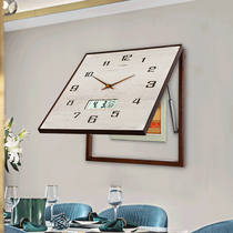 Square wall clock living room household clock meter box creative Chinese light luxury clock Wall simple fashion quartz clock