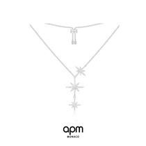 APM Monaco six-star necklace female summer clavicle sweater chain pendant light luxury niche gift for girlfriend