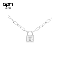 (Tanabata new product)APM Monaco Silver letter Love Lock Necklace Summer niche Clavicle chain gift