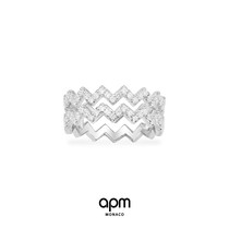 APM Monaco double line Z-shaped ring female ins tide ring simple tail ring gift for girlfriend