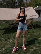 HUYIFAN blue jeans shorts womens summer 2021 new high-waisted pants small A-type student thin section hot pants