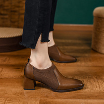 Censay Kime Store Long Recommended ~ Temperament 100 Hitch Thick Heel Single Shoe Woman 2022 New Square Head Fashion High Heels Shoes