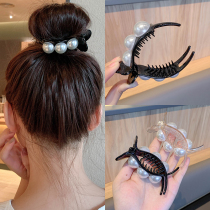 South Korea hair catch Pearl hair card back head grab clip fixed temperament ball head hair curler Net red hairclip headgear