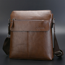New mens bag shoulder bag shoulder bag soft leather backpack mens business leisure hanging bag mens bag youth Korean tide